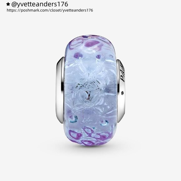 Pandora Wavy Lavender Murano Glass Charm - Picture 2 of 6